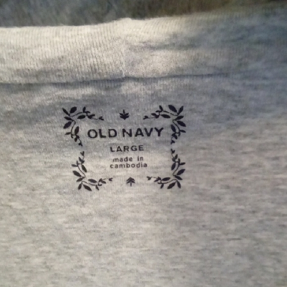 Womans L Old Navy Gray Peplum Tie Front Polka Dot Hoodie - Picture 2 of 4